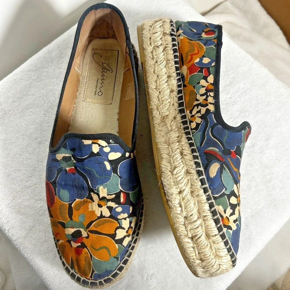 Gaimo Womens Espadrilles Shoes Vibrant Blue Multicolored Floral Size EU 40/ 9.5